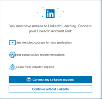 linkedin learning account connection page