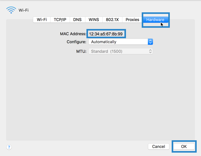 apple's wifi settings menu