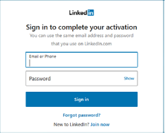linkedIn learning signin to activate account 